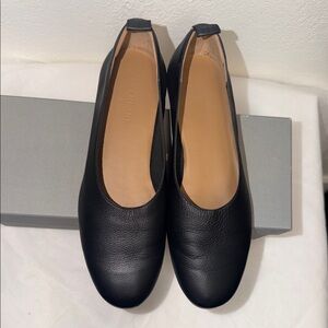 Everlane Black Leather Classic Ballet Flats